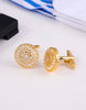 CRYSTAL GOLD WHITE round CUFFLINKS