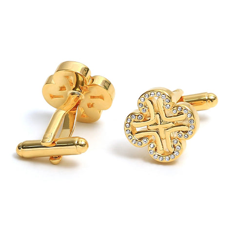 GOLD ZIRCONS LUXURY CUFFLINKS