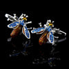 BLUE BEE CRYSTAL CUFFLINKS