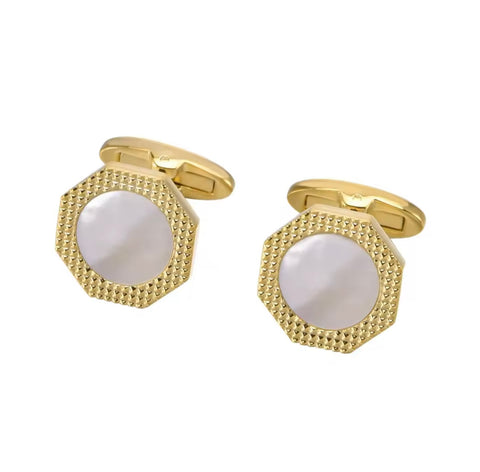 SQUARE CRYSTAL GOLD CUFFLINKS