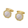 GOLD MOTHER PEARL CUFFLINKS