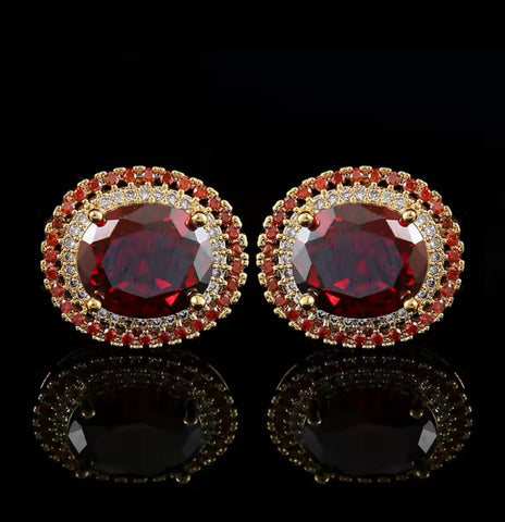 GOLD ZIRCONS LUXURY CUFFLINKS