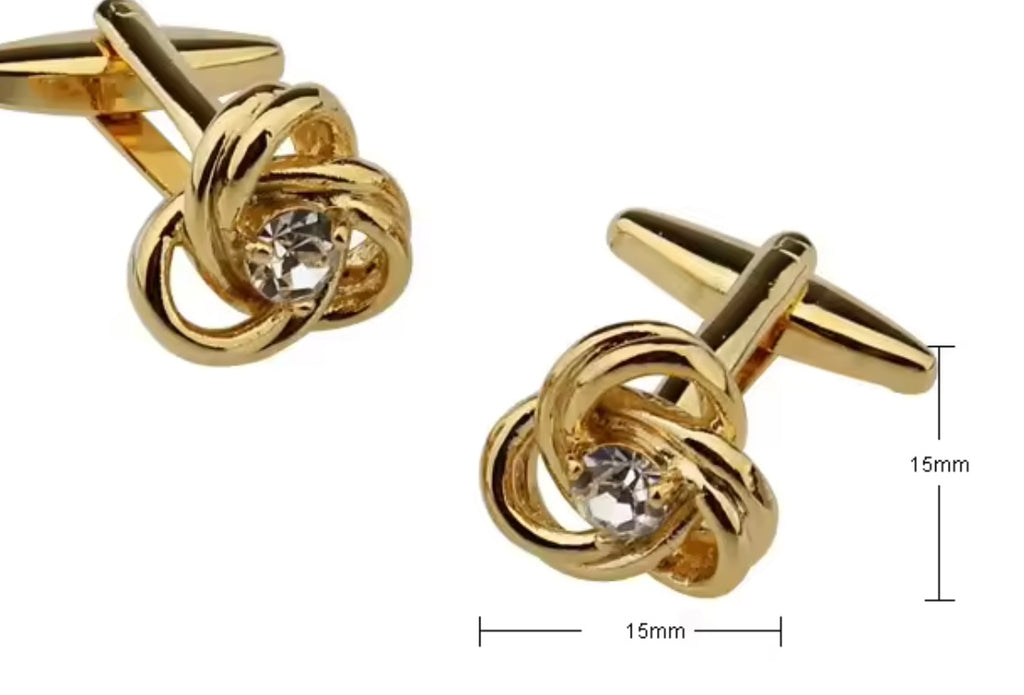 CRYSTAL LOVE KNOT CUFFLINKS