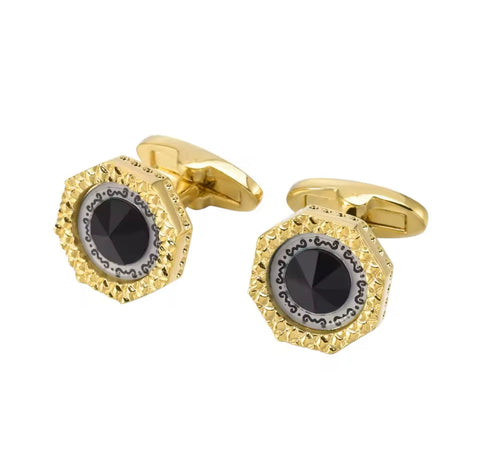 Gold Crystal Cufflinks