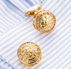 CRYSTAL GOLD ROUND CUFFLINKS