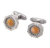 SILVER ORANGE CUFFLINKS