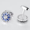 PATTERN BLUE ENAMEL CUFFLINKS