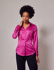 Fuschia Fitted Satin Shirt - Single Cuff