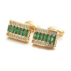 Crystal square rhinestone GOLD CUFFLINKS