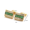 Crystal square rhinestone GOLD CUFFLINKS