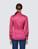 Fuchsia & Yellow Chains Print shirt - Single Cuff - Pussy Bow