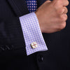 Gold Cufflinks with red crystal cross