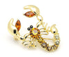 Scorpio Rhinestone Gold Brooch