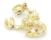 Scorpio Rhinestone Gold Brooch