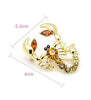 Scorpio Rhinestone Gold Brooch