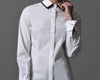 JULIETTE,  Double Layer Collar Shirt White