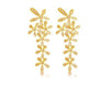 Rhinestone Long Snowflake Flower Earrings