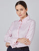 Executive Pink Twill Fitted Shirt - Double Cuff