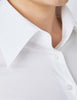 White Fitted Vintage Hipster Shirt with High Long Collar - Double Cuff