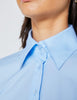 Ice Blue Fitted Shirt with High Long Collar - Single Cuff