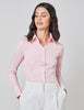 Light Pink Fitted Shirt with High Long Collar - Single Cuff