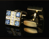 SQUARE GOLD CRYSTAL CUFFLINKS