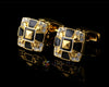 GOLD AND BLACK SQUARE CUFFLINKS