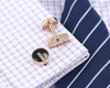 BUTTON GOLD CRYSTAL CUFFLINKS