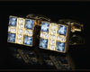 SQUARE GOLD CRYSTAL CUFFLINKS