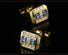 GOLD CRYSTAL CUFFLINKS