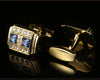 GOLD CRYSTAL CUFFLINKS