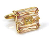 Crystal refined gold Cufflinks