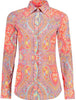 ORANGE & BLUE PAISLEY COTTON SHIRT - SINGLE CUFF