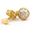 WHITE AND BLUE GOLD CRYSTAL CUFFLINKS