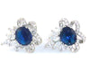 Blue Sapphire White Topaz Pear Cut Cufflinks