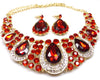 Red Crystal Necklace & earrings