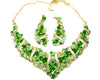 Green Crystal Necklace & earrings