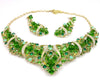 Green Crystal Necklace & earrings