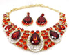 Red Crystal Necklace & earrings