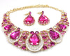 Pink Crystal Necklace & earrings