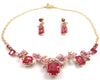 Pink crystal jewellery set