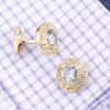 GOLD CRYSTAL CUFFLINKS