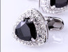 SOFT TRIANGLE BLACK CRYSTAL CUFFLINKS