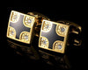 SQUARE CRYSTAL GOLD CUFFLINKS