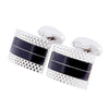 SILVER BLACK STONE CUFFLINKS