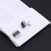 SILVER BLACK STONE CUFFLINKS