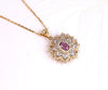 Pink Sapphire and Diamond Pendant