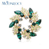 MOONROCY Green Austrian Crystal Brooch