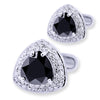 SOFT TRIANGLE BLACK CRYSTAL CUFFLINKS