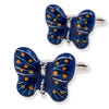 BLUE BUTTERFLY SILVER CUFFLINKS